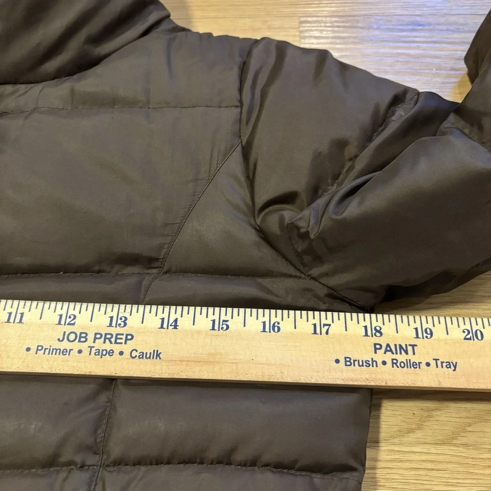 Vintage Eddie Bauer Premium Goose Down Puffer Jacket Womens XS Brown Quilted 90s